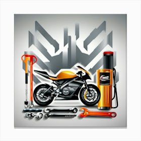 Motorcycle Repair Tools Canvas Print