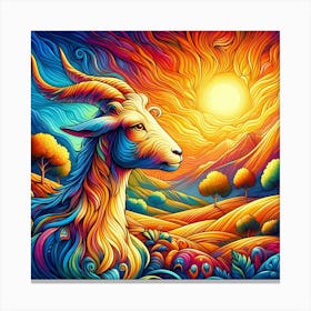 Goat Painting Canvas Print