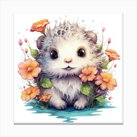 Hedgehog With Flowers Toile