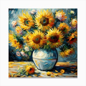 Sunflowers In A Vase 3 Canvas Print