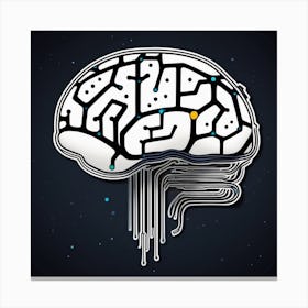 Brain On A Black Background 1 Canvas Print