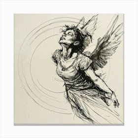 Angel Fairy Sketch Canvas Print