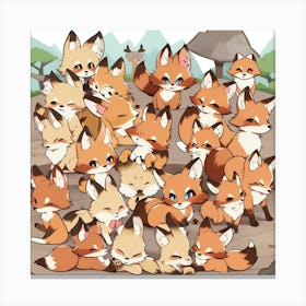 Foxes Canvas Print