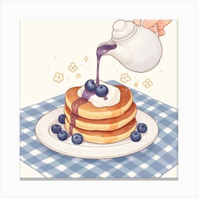 Pancakes With Blueberries Canvas Print