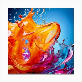 Fresh Colors Liquid 3d Design Spark Hot Palette Shapes Dynamism Vibrant Flowing Molten (30) Canvas Print