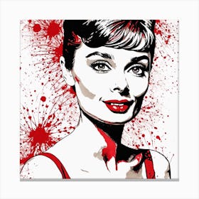 Audrey Hepburn Portrait Painting (7) Canvas Print