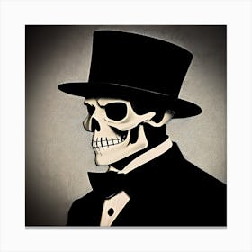 Skeleton In Top Hat 4 Canvas Print