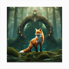 Fox In The Forest 44 Canvas Print