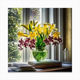 Lilies In A Vase 13 Canvas Print