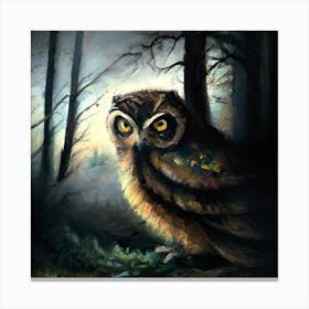 Dark Forest Owl Canvas Print