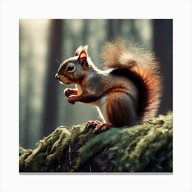 Red Squirrel In The Forest 33 Canvas Print