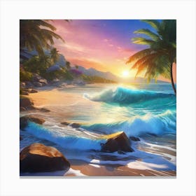 Sunset At The Beach 29 Canvas Print