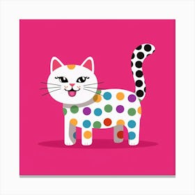 Polka Dot Cat Canvas Print