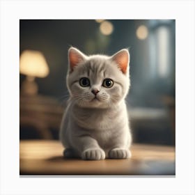 British Shorthair Kitten 2 Canvas Print