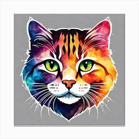 Colorful Cat 10 Canvas Print