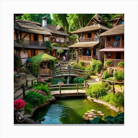 Village In The Woods Canvas Print