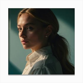 Girl In A White Shirt Canvas Print