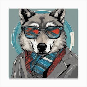 Wolf In Glasses Canvas Print