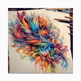 Colorful Phoenix Canvas Print