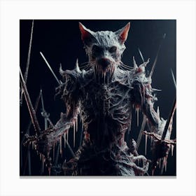Cat With Swords 4 Canvas Print