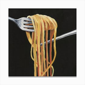 Fork And Spaghetti Canvas Print