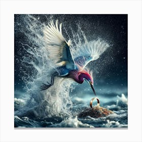 Bird With A Ring Canvas Print