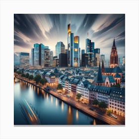Harmony Of Heritage: The Evolving Skyline Of Frankfurt Canvas Print