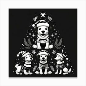 Dog Christmas Tree Canvas Print