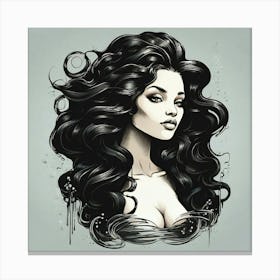 Girl With Long Hair Canvas Print