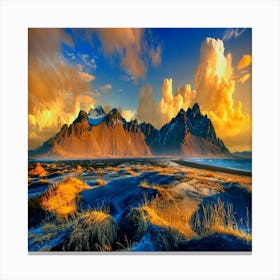 Sunset In Iceland Canvas Print