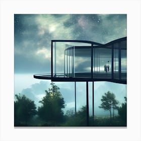 Futuristic Glass House Canvas Print