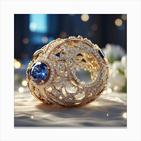 Blue Sapphire Ring Canvas Print