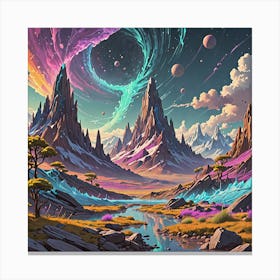 Space Landscape 1 Canvas Print