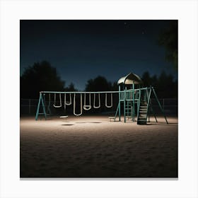 Playground At Night Canvas Print