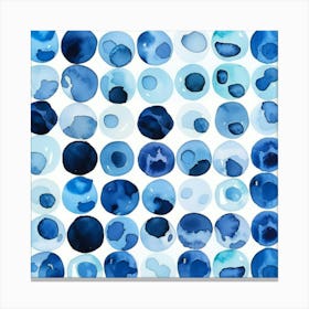 Watercolor Blue Circles Canvas Print