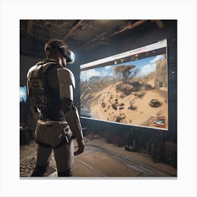 Soldier In A Video Game Canvas Print