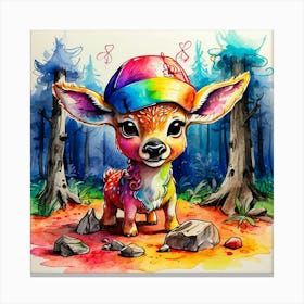 Rainbow Deer Canvas Print