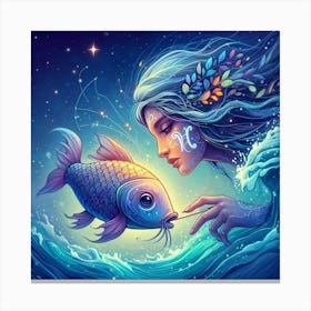 Picses, the dream fish, offering emotional support to the team, sense the current of the unity in the air Canvas Print
