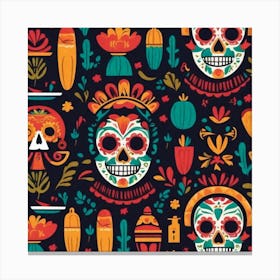 Mexican Skulls 9 Canvas Print