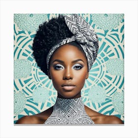 Black Woman With A Head Scarf Canvas Print