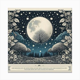 Full Moon In The Forest Canvas Print