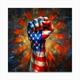 American Flag Fist Canvas Print