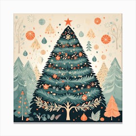 Christmas Tree In The Forest 4 Canvas Print