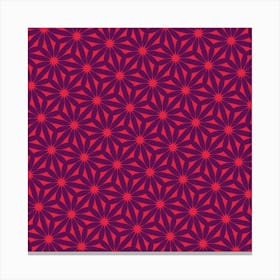 Red And Purple Flower Pattern Canvas Print