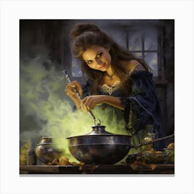 Witches Cooking Canvas Print