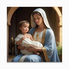 Virgin And Child 8 Canvas Print