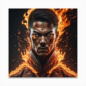 Man With Fire On His Face Canvas Print