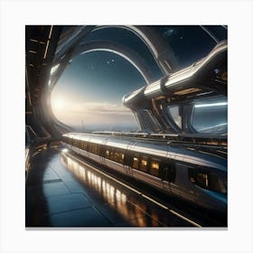 Futuristic Train Station Canvas Print