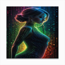 Girl In The Rainbow Dress Canvas Print