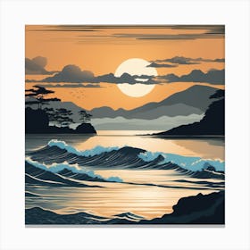 Sunset Over The Sea Canvas Print